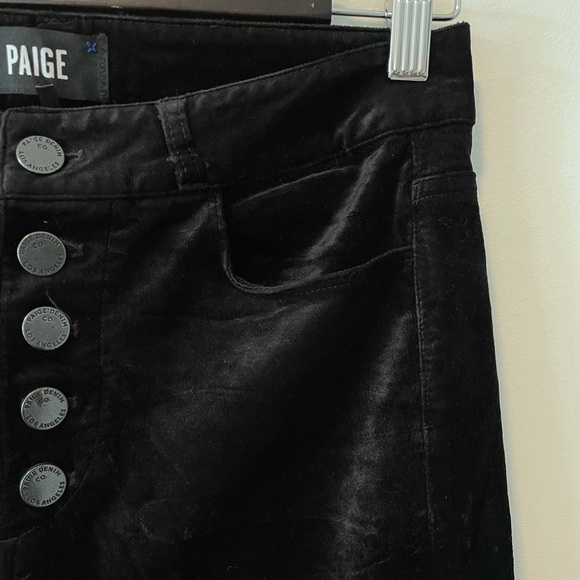 Paige Hoxton Ankle Peg Black Velvet Pants - Picture 3 of 15
